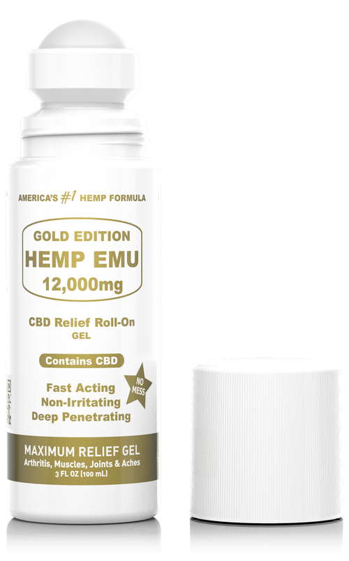 Gold Edition 12,000mg CBD Roll On, 3 oz by Hemp Emu